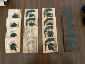 Sparty Epoxy coaster sets- Ambrosia Maple