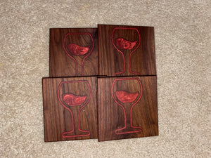 Wine glass epoxy coasters