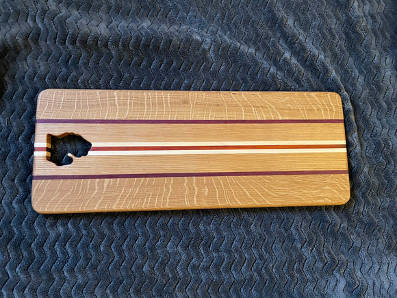 Michigan thumb handle cutting board